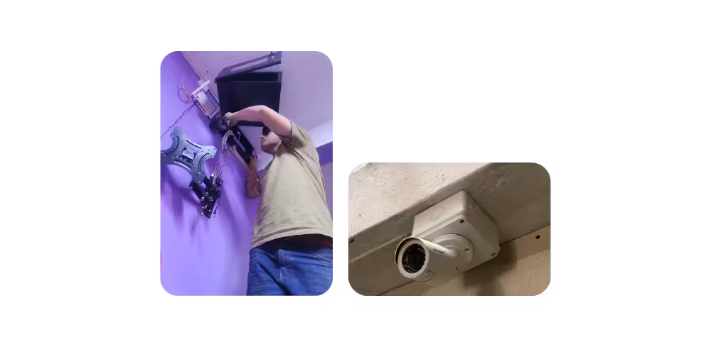 Sistema de cámaras de seguridad instalado en una fachada